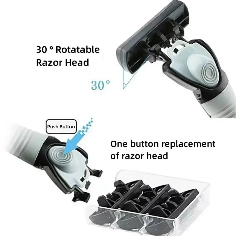 Manual Shaver Classic 6 Layer Safety Razor for Men Shaving Germany Stainless Steel Razor Blades Hair Removal Shaving Blades