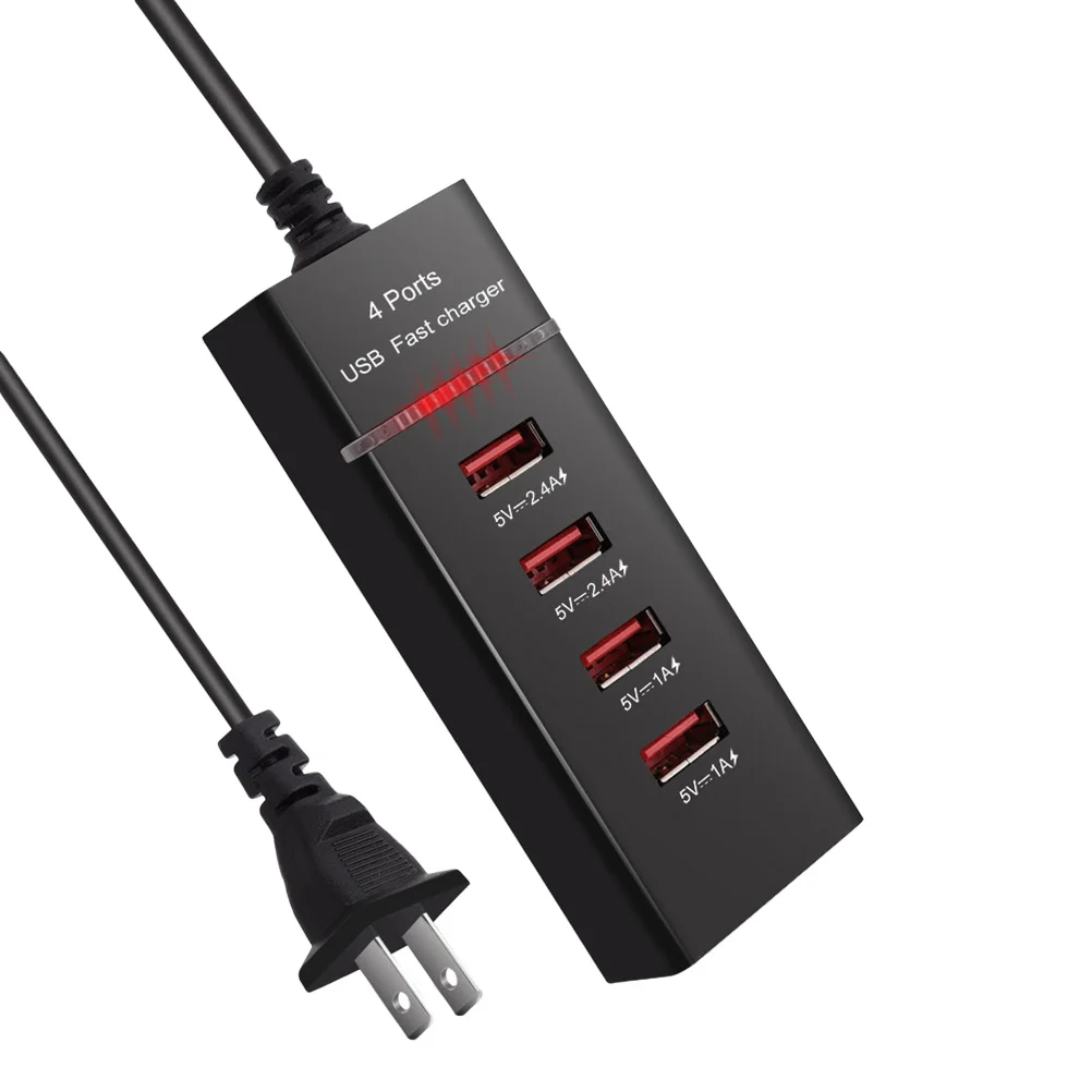 

1Pcs 4-Port Charging Power Strip Dc 12V 1a Eu Plug Adapter LED Indicator Cctv Camera Power Supply Security System Router