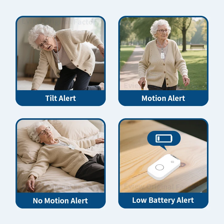 EV12 Senior Living Home Care Personal Emergency Response System Fall Detection SOS Pendant Personal GPS Tracker for Alzheimer's