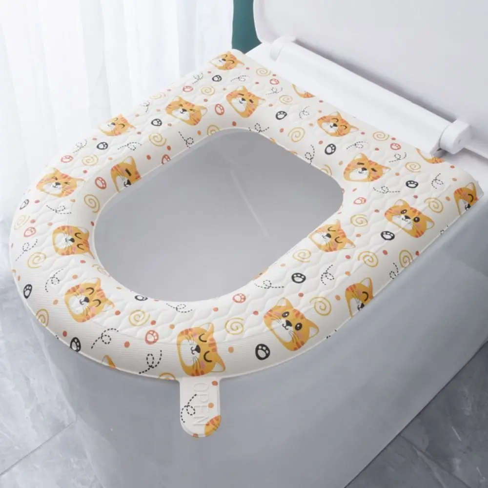 Washable Toilet Seat Cover Mat Waterproof Closestool Mat Seat Case O-shape Toilet Lid Pad Bidet Cover Bathroom Accessories