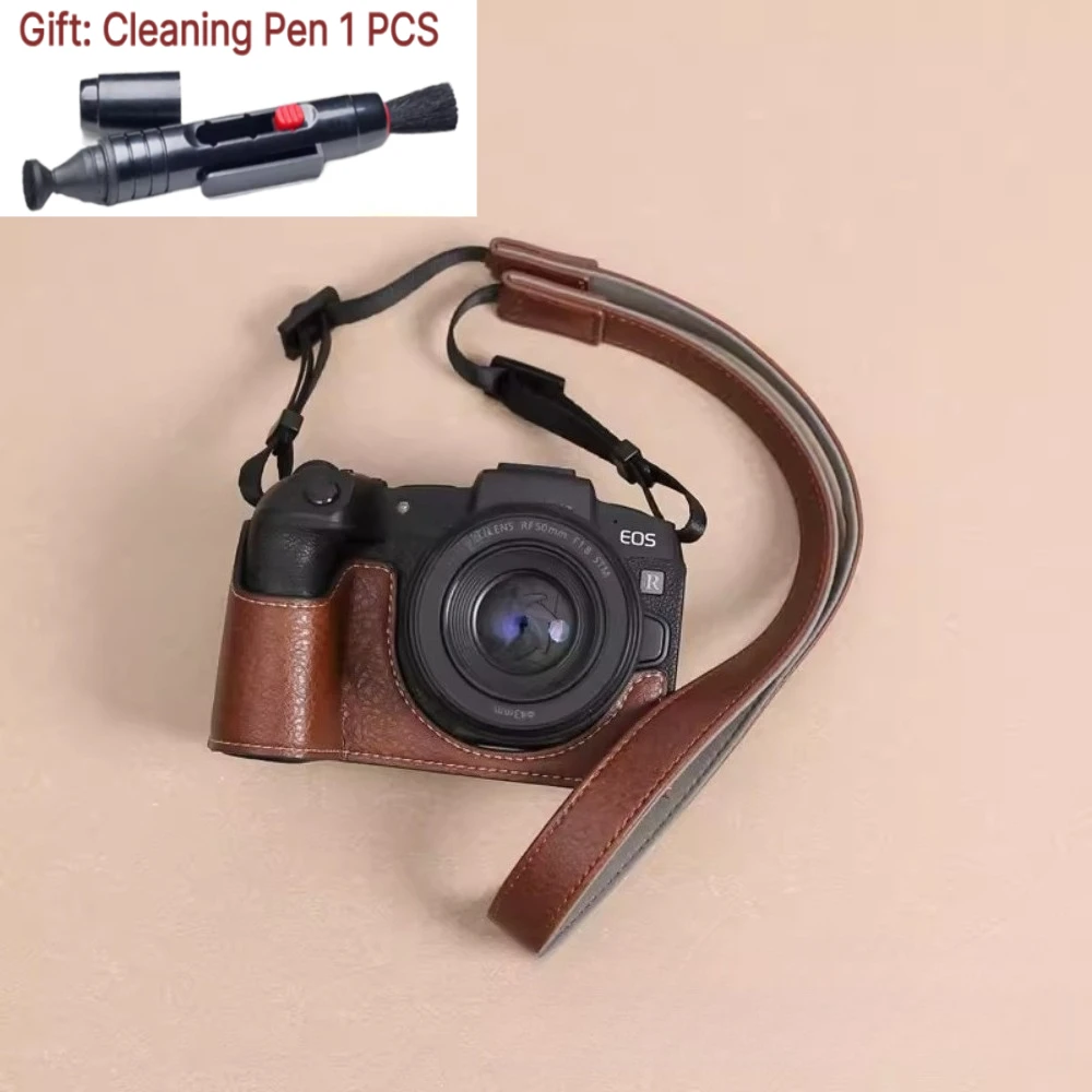 Protective cover Half-Wrap Protector base case For Canon R8 RP Protective case  base PU Leather case r8 +1 PCS Free Cleaning Pen