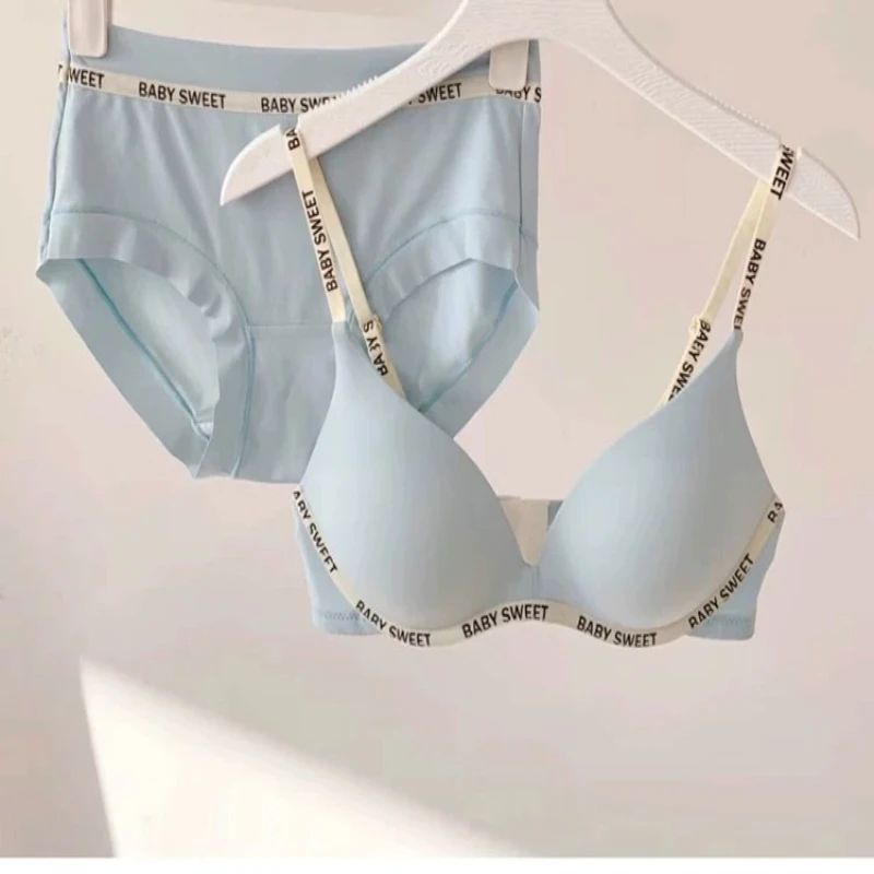 Novedades Los más vendidos Conjunto de sujetador estilo japonés sin costuras para mujer, push-up sin aros, anticaída, copa delgada, cómodo