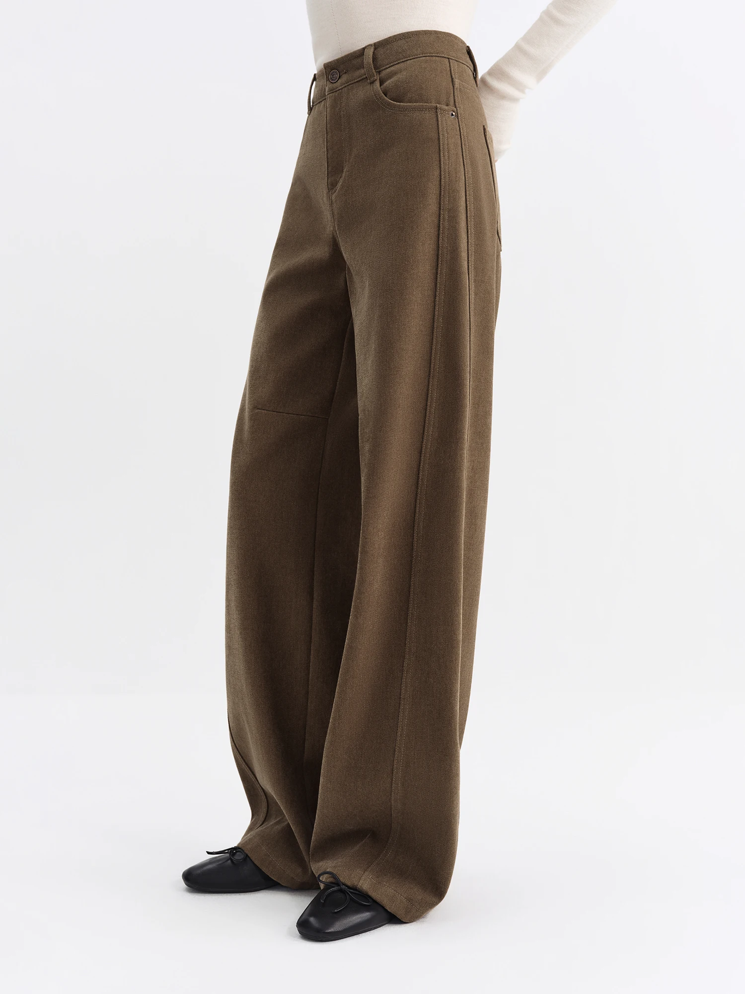 FSLE Sanded Narrow Straight-Leg Jeans for Women Fall Winter 2025 New Arrival Retro Relaxed Slimming Pants Floor Lenghth Pants