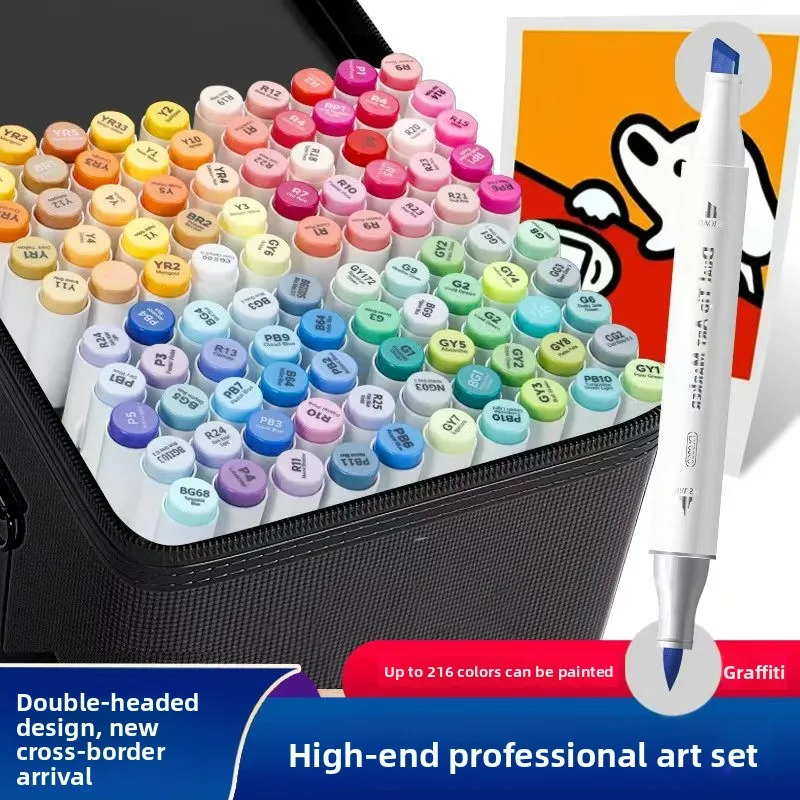 Dual Tip Alcohol Marker Set 48 80 100 120 168 216 320 Colors Chisel and Brush Tip Art Markers for Drawing Sketching Design