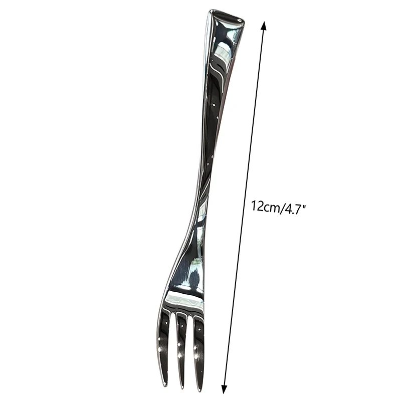 Set garpu meja makan malam Stainless Steel, alat makan Korea empat Tine Salad makanan penutup buah garpu dapur