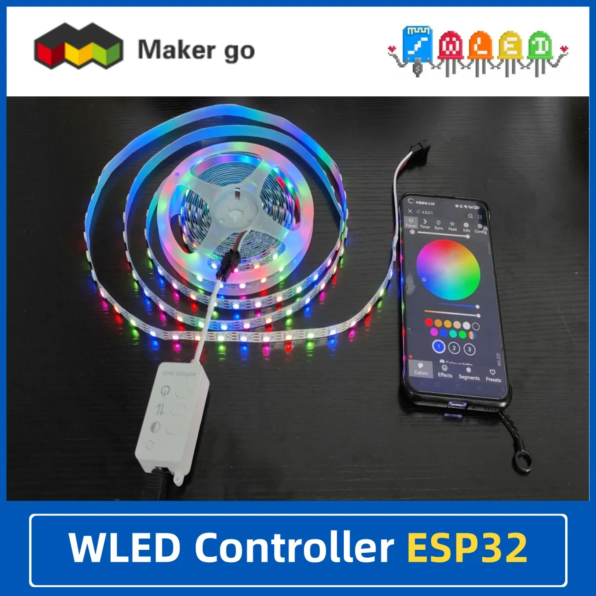 ESP32 WLED Controller Mini LED Controller RGB IC Digital With Mic Sound Mode Dynamic WS2811 WS2812 WS2812b SK6812 WS2815