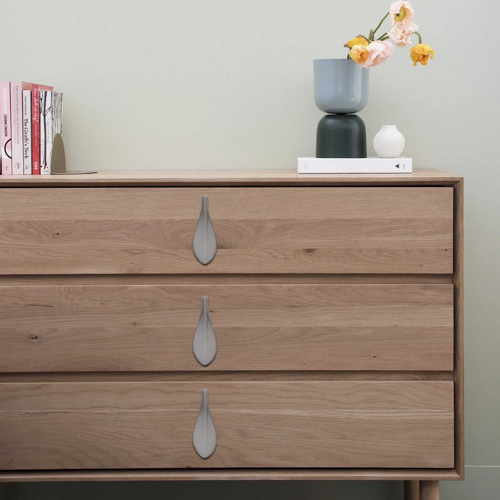 

2 pcs Zinc Alloy Cabinet Handles Corrosion Resistant Smooth Surface Easy Install Cupboard Knobs Furniture Pulls Wardrobe Drawer