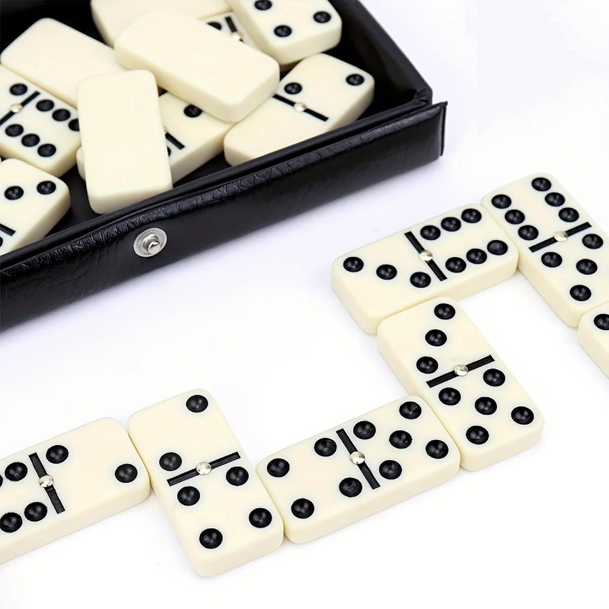 1Set Double Six Domino Set Entertainment Leisure Travel Fun Table Game Domino Gift Children\'s Puzzle Toy PVC Duoble 6 Dominoes