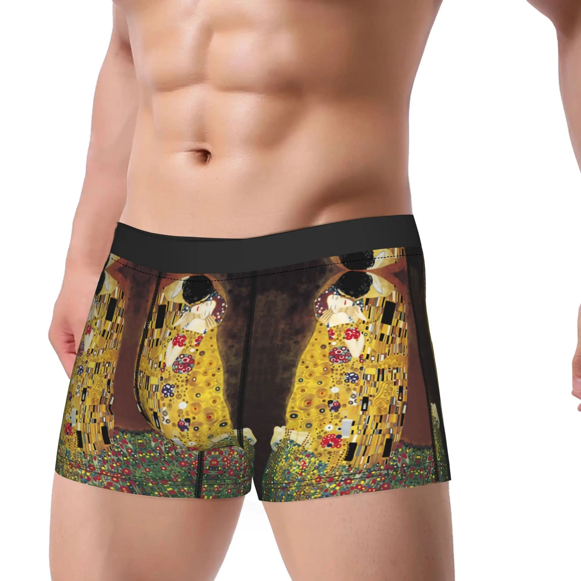 Custom Vincent Van Gogh Purple Irises(1) Underwear  Man Panties Print Breathable Boxershorts Trenky Shorts Briefs Big Size 2XL
