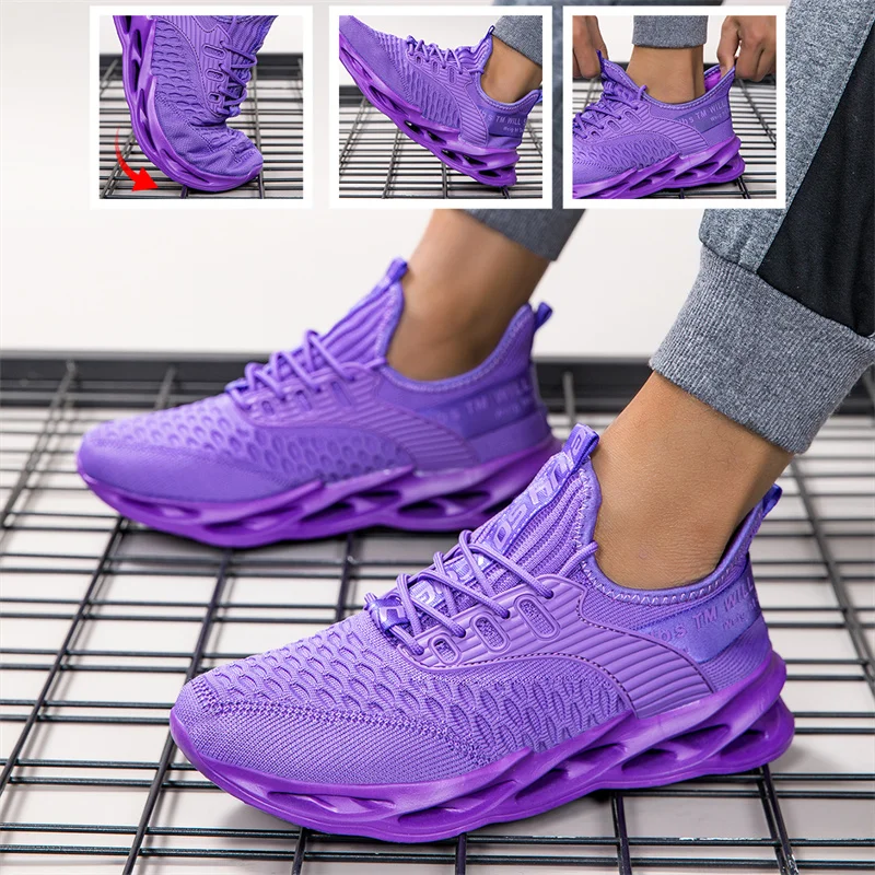 Fashion Unisex Running Shoes Purple Sneakers Men Lightweight Women Men Sports Shoes Breathable Mesh Sneakers Blade Man Trainers