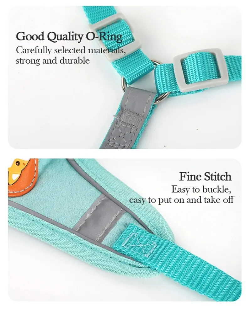Booteely Pet Suede Chest Harness Vest Dog Cat Strap Reflective Leash Retractable For Small Light And Convenientn