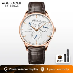 AGELOCER Original Budapest Watch Kinetic Display Men's Luxury Gold Watch Automatic Mechanical Watch Birthday Gift for Men