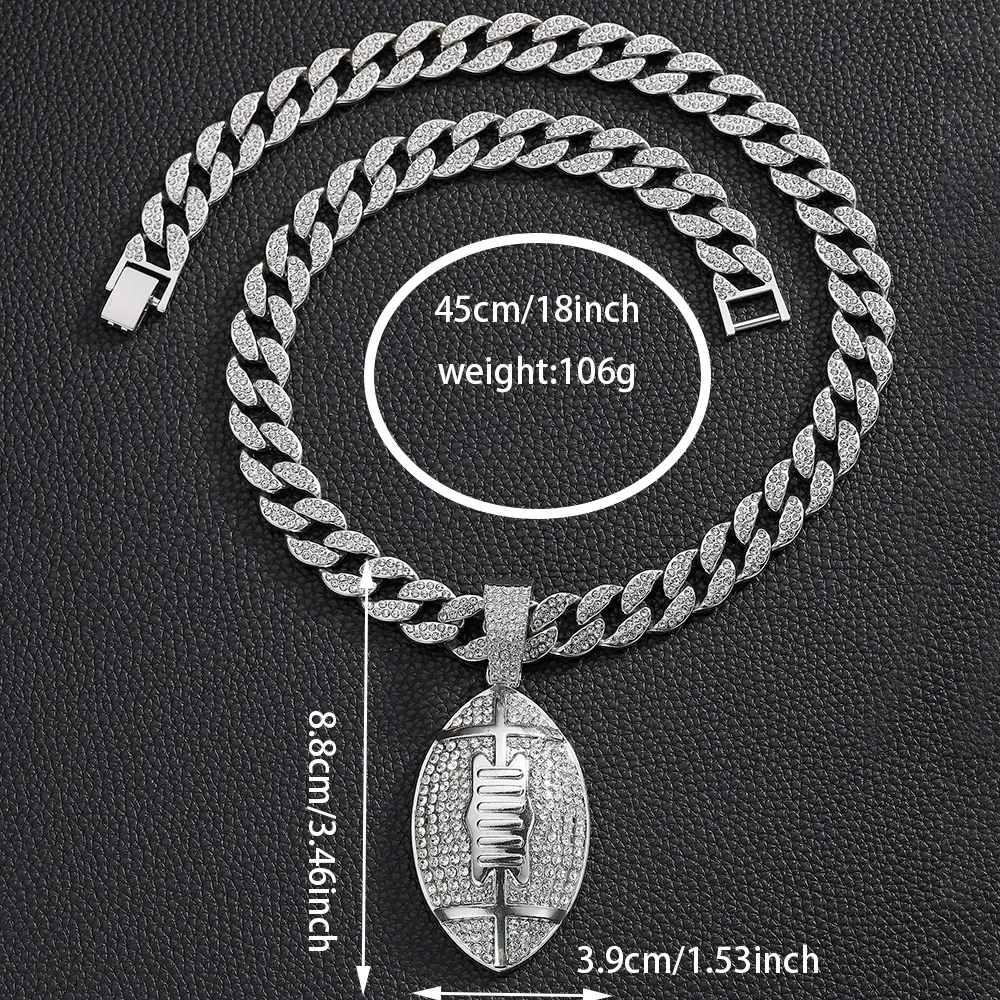 DIY accessories Original new Super Bowl American football hip hop wind diamond pendant chain European and American hip hop popul