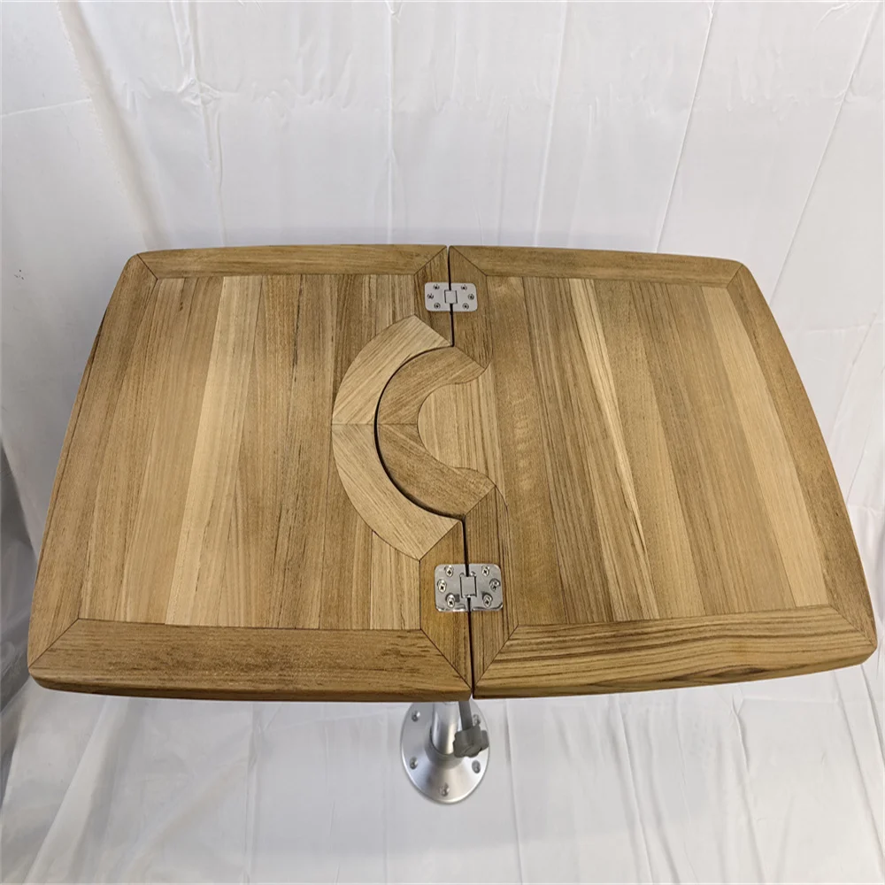 Boat Barrel Folding Teak Table Top 570/900x500mm,22.4/35.4x19.7 Inch Plain Marine Yacht RV Caravan TC5090 ZS