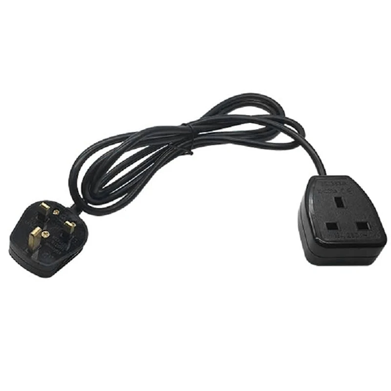 A14M UK 3 Prong تمديد سلك الطاقة، IEC UK ذكر التوصيل إلى أنثى منفذ المقبس هونغ كونغ كابل الطاقة الموسعة (قابس المملكة المتحدة)
