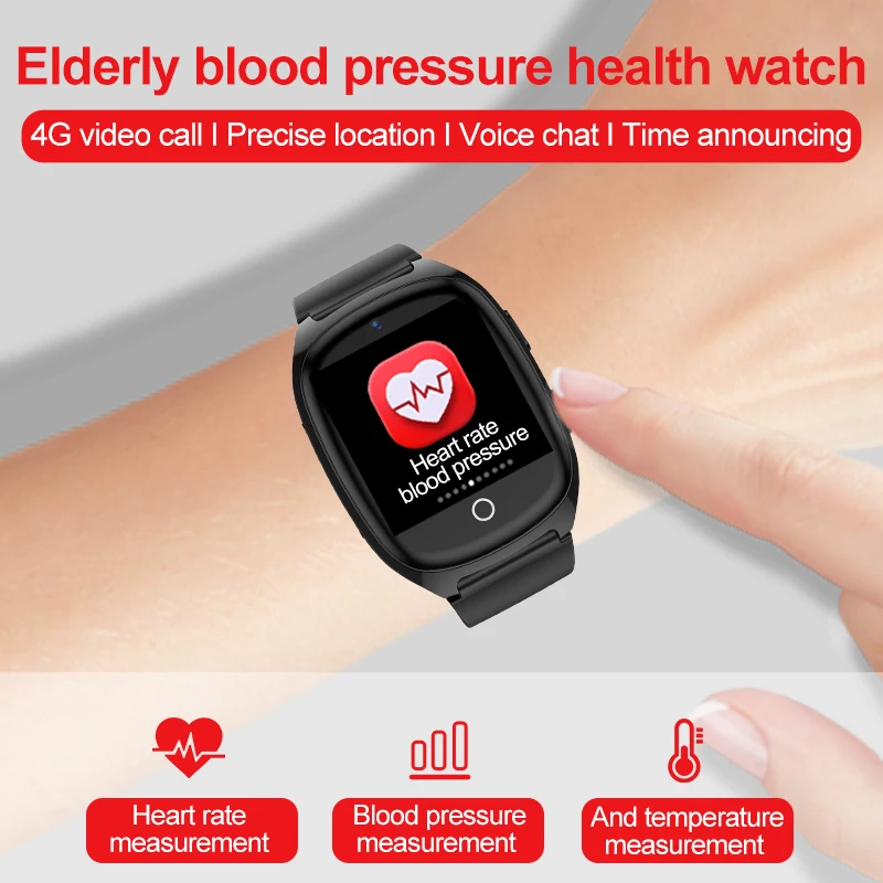 New Elder Health Care Fall Off Alarm 4G 3G Sim Card Roaming Remote Control SOS GPS 2-way Call Camera 2025 GPS Smart Watch