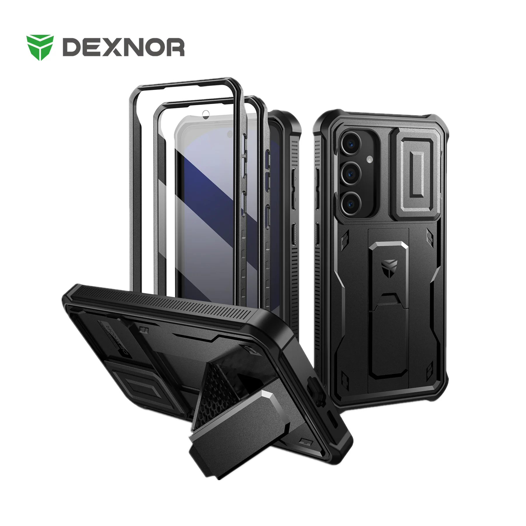 

For Samsung Galaxy S24 FE Case with Built-inSlide Camera Cover Full Body Heavy-Duty Rugged Case holder Built-in Screen Protector