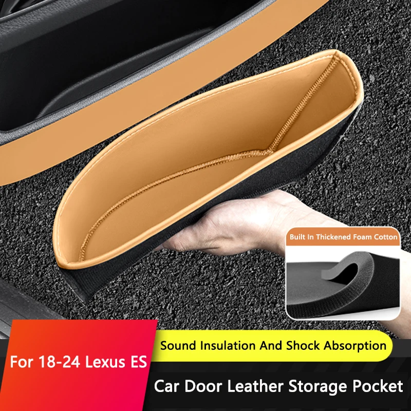 QHCP Araba Kapı saklama kutusu Koruyucu Pedler Kapak PU Deri Kapı Yuvası Organizatör Cepler 18-24 Lexus ES200 300 saat 260 Aksesuarları