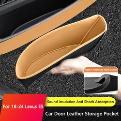 QHCP Car Door Storage Box Protector Pads Cover PU Leather Door Slot Organizer Pockets For 18-24 Lexus ES200 300h 260 Accessories
