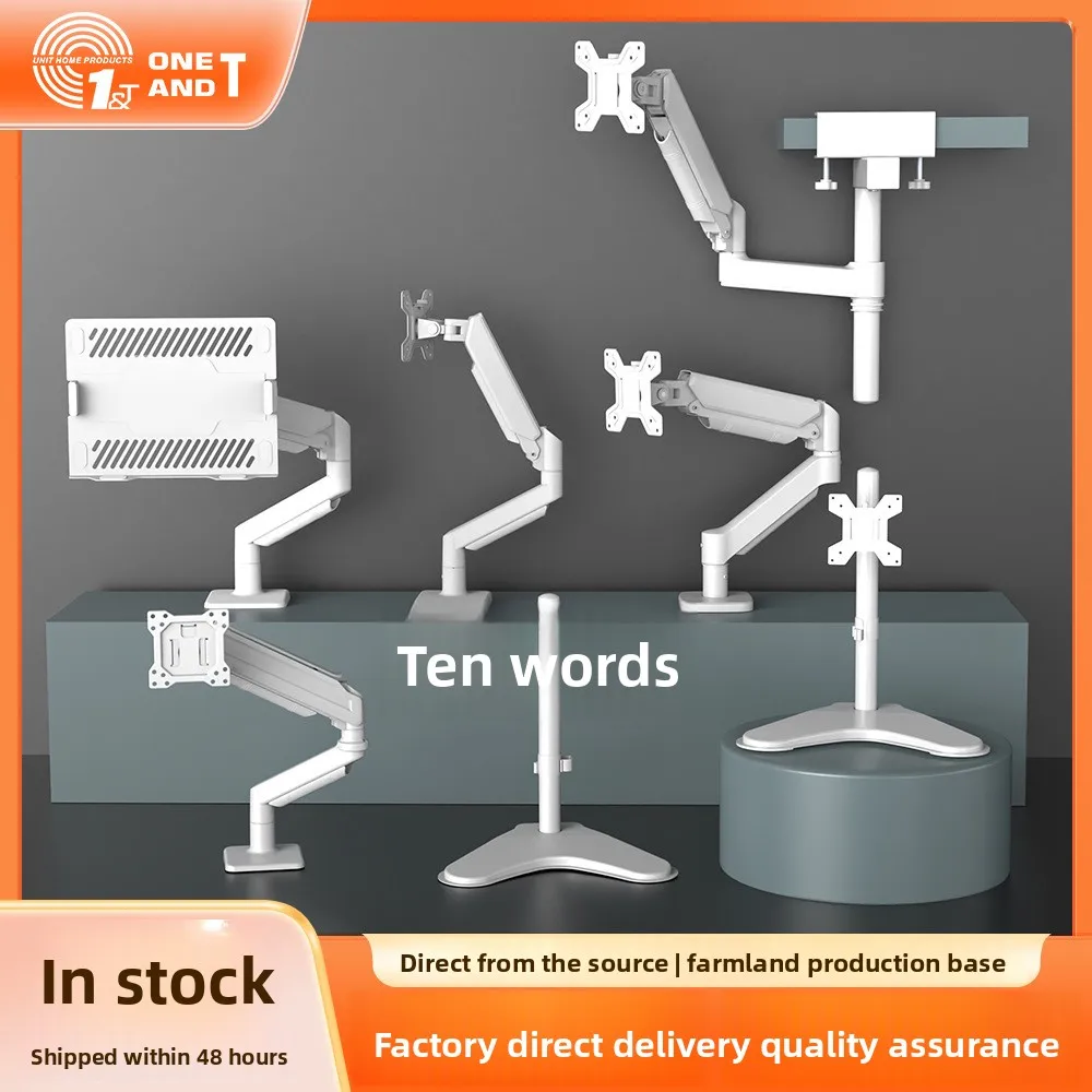 Dual Monitor Arm Gas Spring Desk Mount To Inch Screens Heavy Duty Steel Swivel Tilt Computer Stand Base Home Office