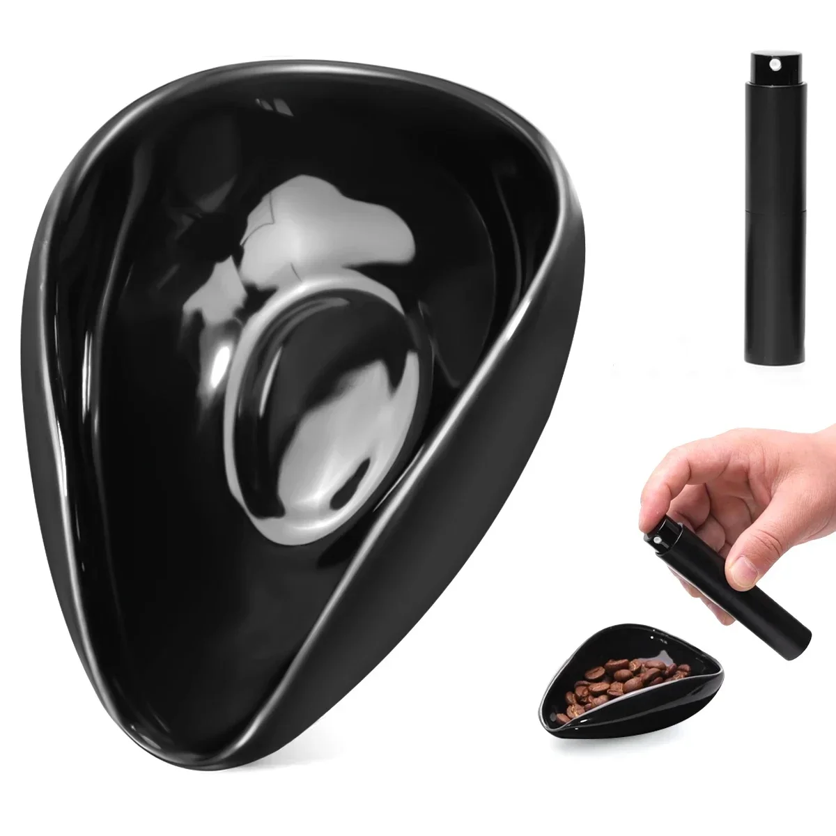 

Coffee Bean Ingredient Cup Spray Bottle Set Coffee or Tea Ceramic Ingredient Container Measuring Tray Set Espresso Accessories