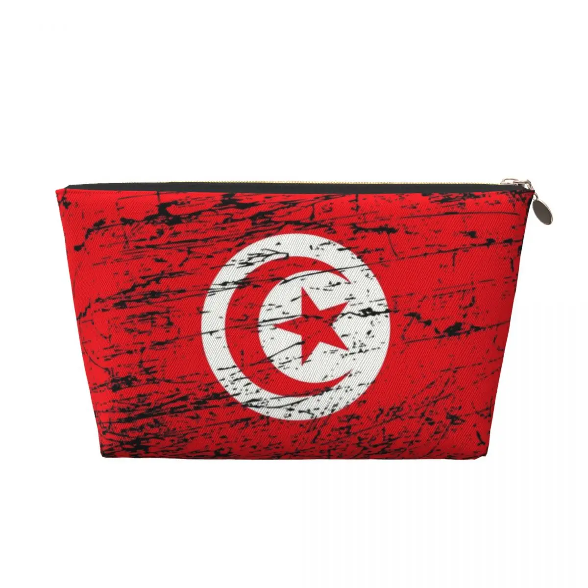 Custom Vintage Tunisian Flag Makeup Bag for Women Travel Cosmetic Organizer Fashion Tunisia Patriot Storage Toiletry Bags