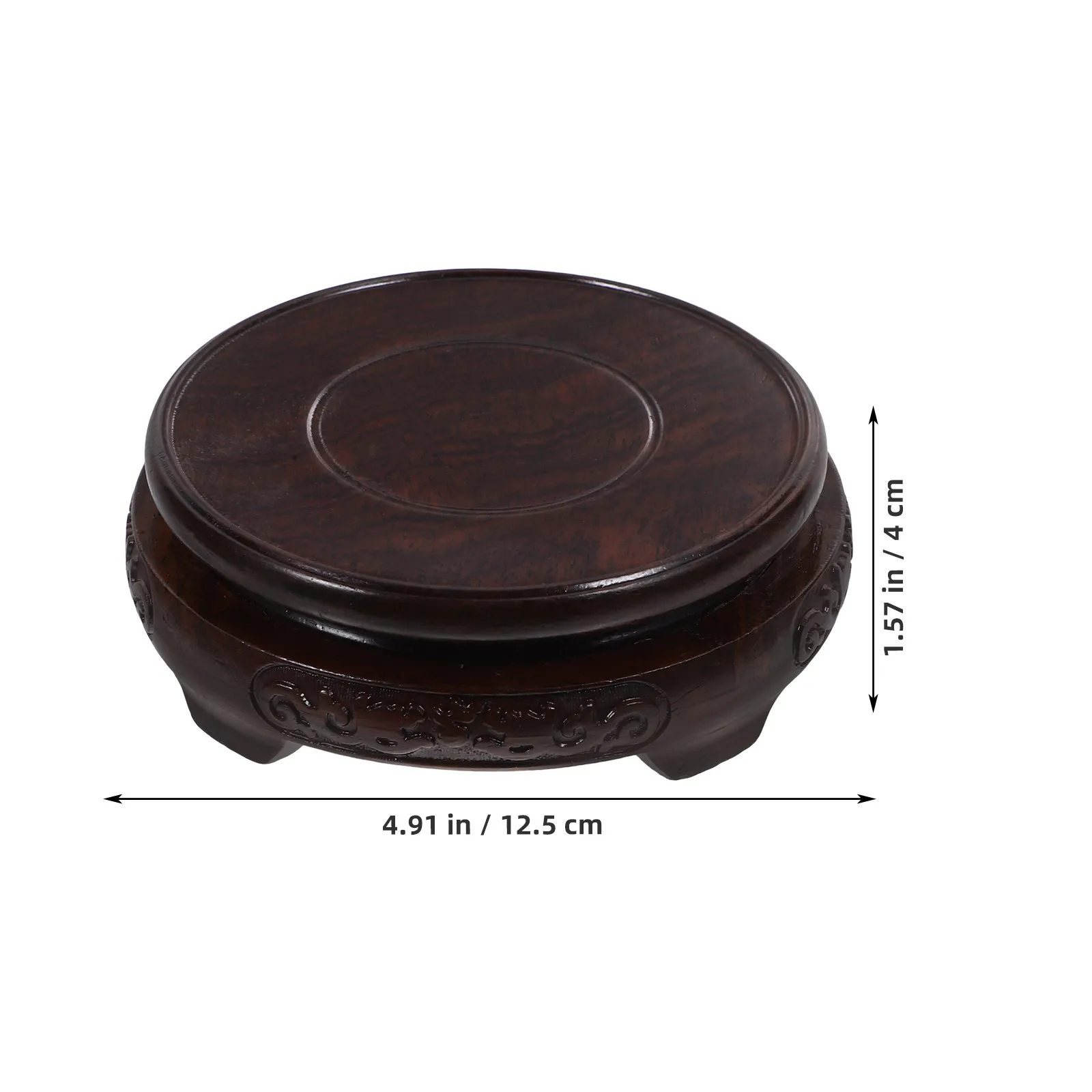 Solid Wood Tea Kettle Tray Stand Teapot Storage Tray Desktop Wooden Display Base Multifunctional Holder for Mini Flowerpot