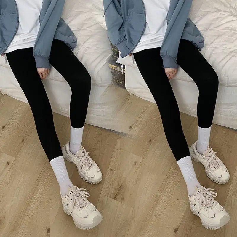 女性用レギンス 暖かいニット フレアパンツ ハイウエスト 裏起毛タイツ ヒップアップ効果 トレンド感あふれる 快適 秋冬 マイクロホーン