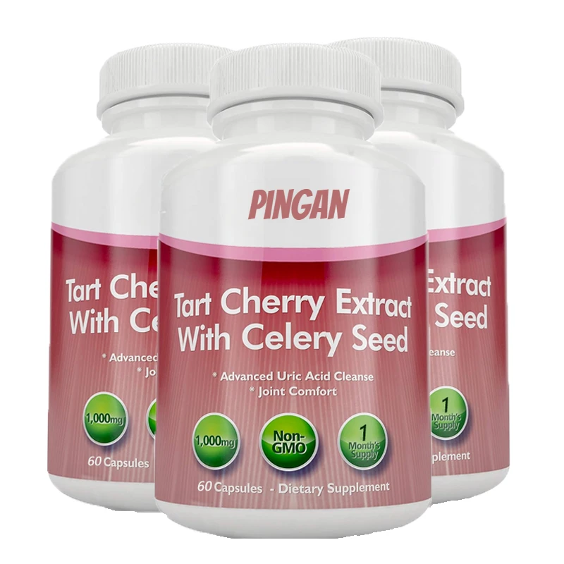 

Sour Cherry and Celery Seed Powder Extract Capsules 1000mg-60, Supplied for 1 Month - Advanced Uric Acid Cleansing Joint Comfort