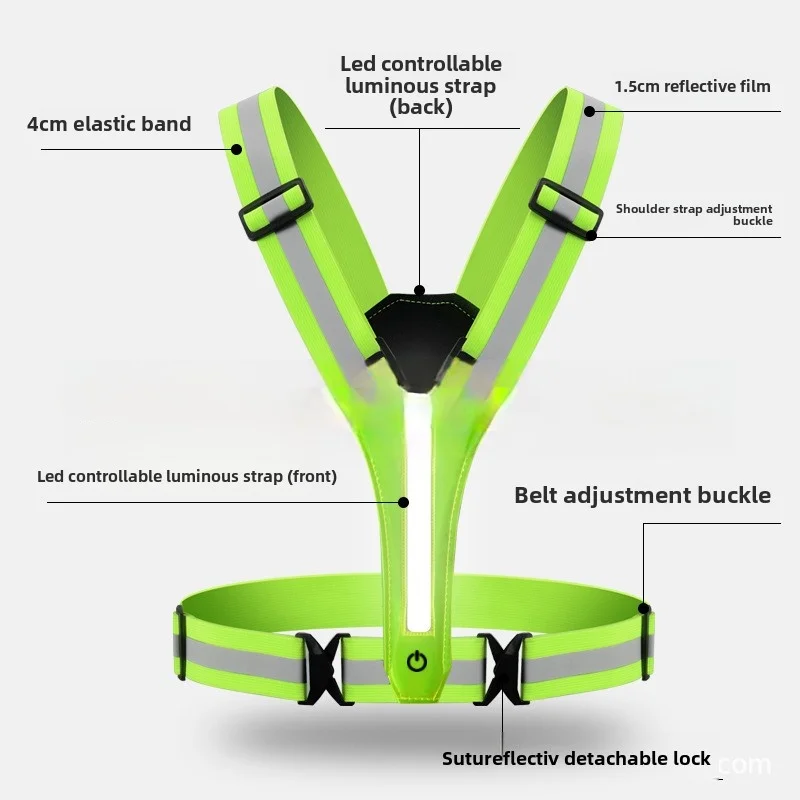 

Светоотражающие ремни для ночной работы, безопасности, бега, езды на велосипеде, светоотражающий жилет, светоотражающая защитная куртка высокой видимости
