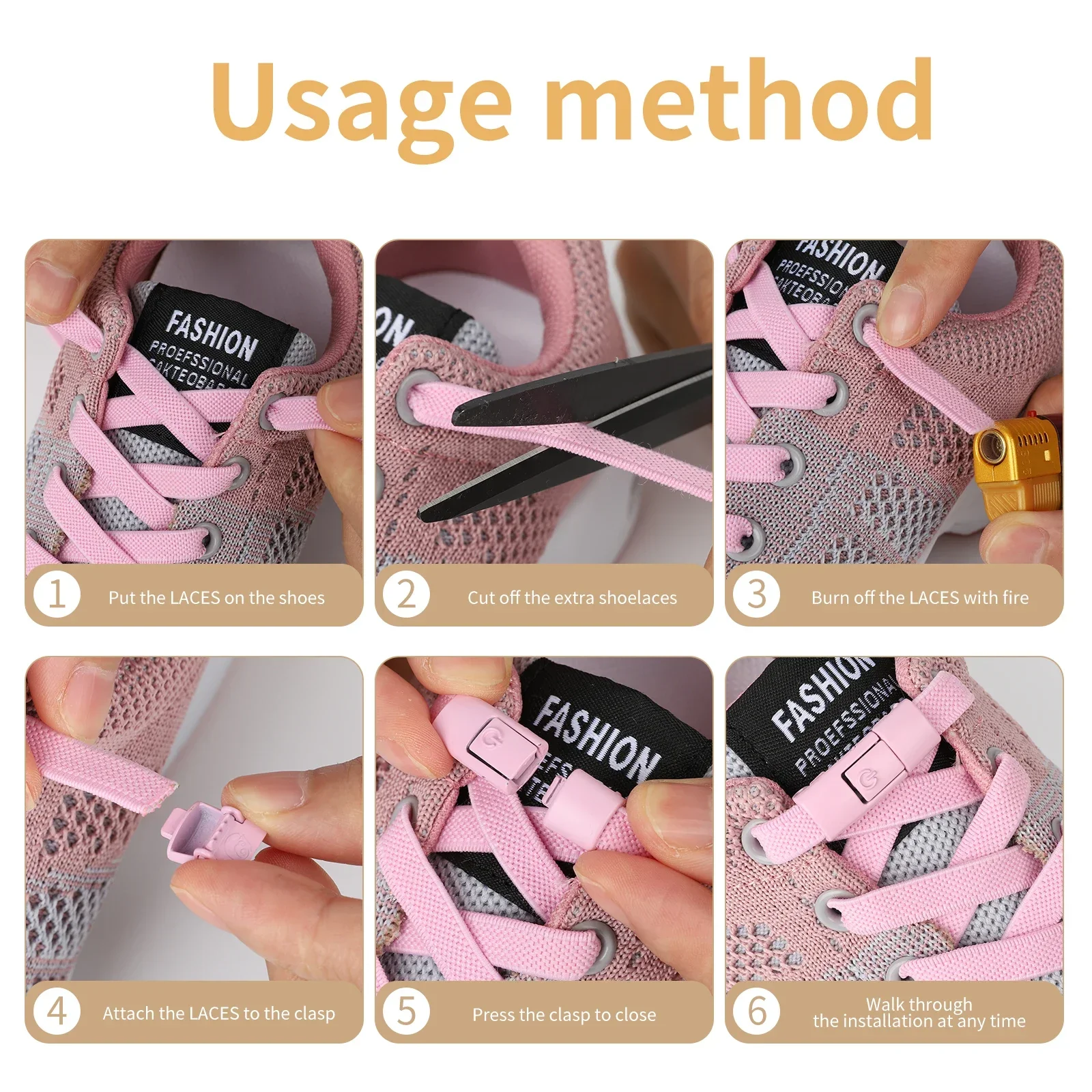 2Pairs Without Ties Elastic Laces No Tie Shoe Laces Press Lock Shoelaces Sneaker Kids Adult 8MM Widened Flat Shoelace for Shoes