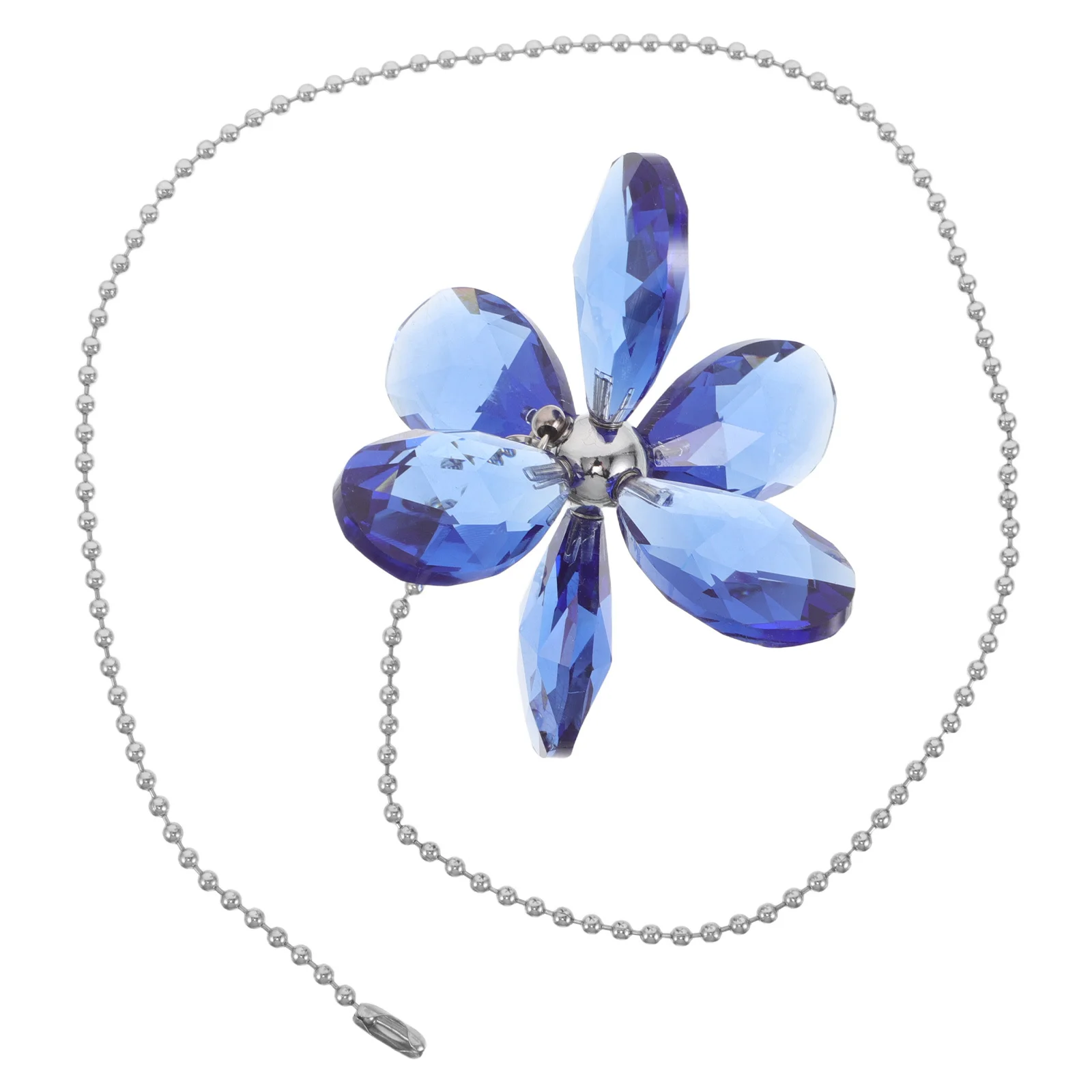 

Elegant Flower Ceiling Fan Chain Decoration Crystal Suncatcher Pull Pendant for Patio Balcony Lightcatching Wind Chime Outdoor