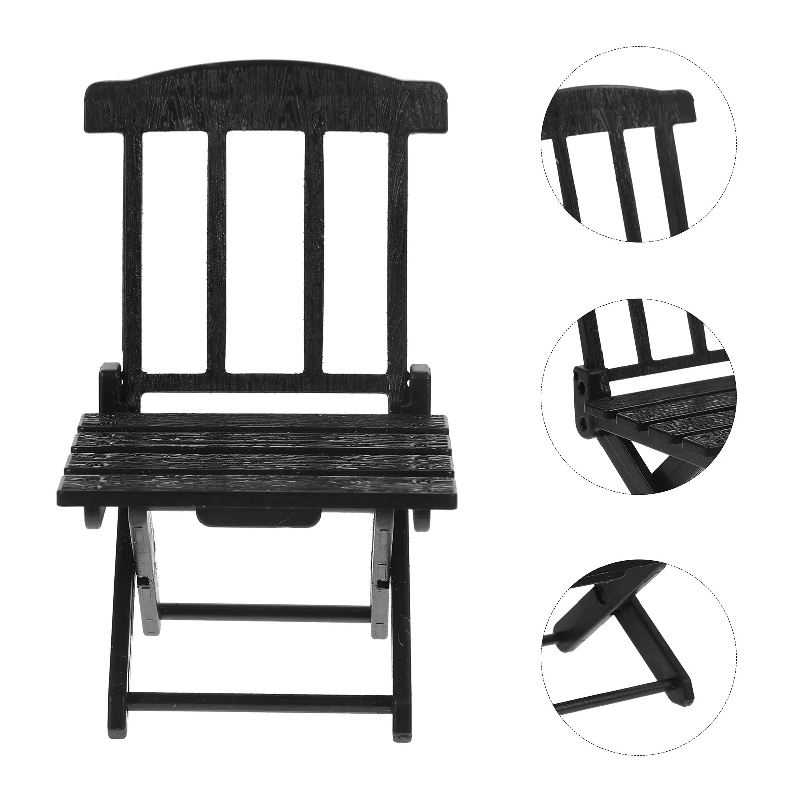 

Набор из 6 миниатюрных пляжных складных стульев, мини-держателей для телефона, настольных украшений, аксессуаров для кукольного домика и микроландшафта