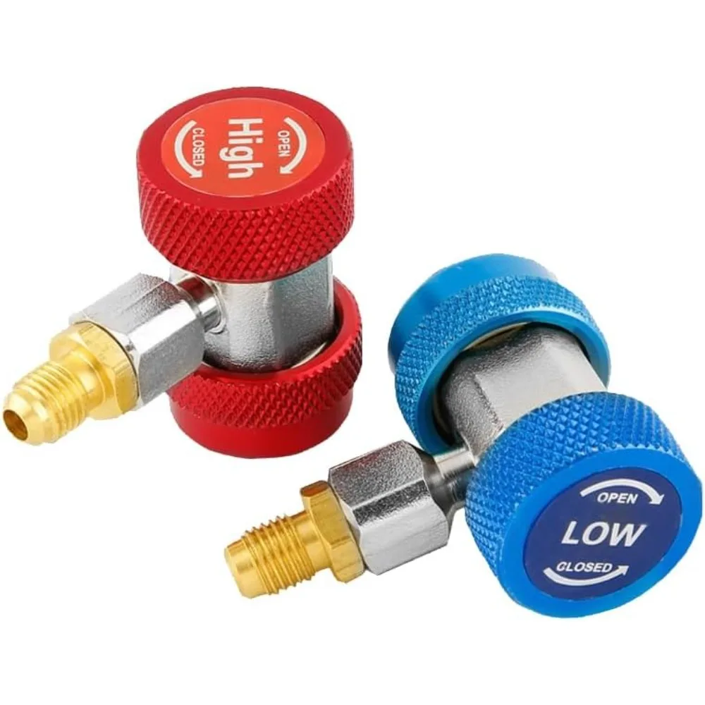 R134a التيار المتناوب محولات المقرنة السريعة 1/4 "SAE ذكر مضيئة عالية منخفضة الفريون المنوع قياس خرطوم تحويل عدة لنظام التيار المتناوب HVAC التلقائي #1