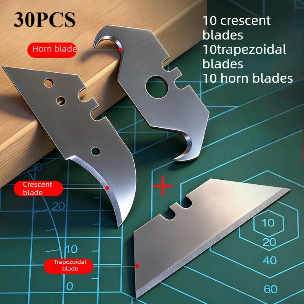 30pcs Cutting Blades Suitable for Cutting Wallpaper, Carpets, Cables. Thickened Design, Suitable for Heavy-Duty Cutting Tasks