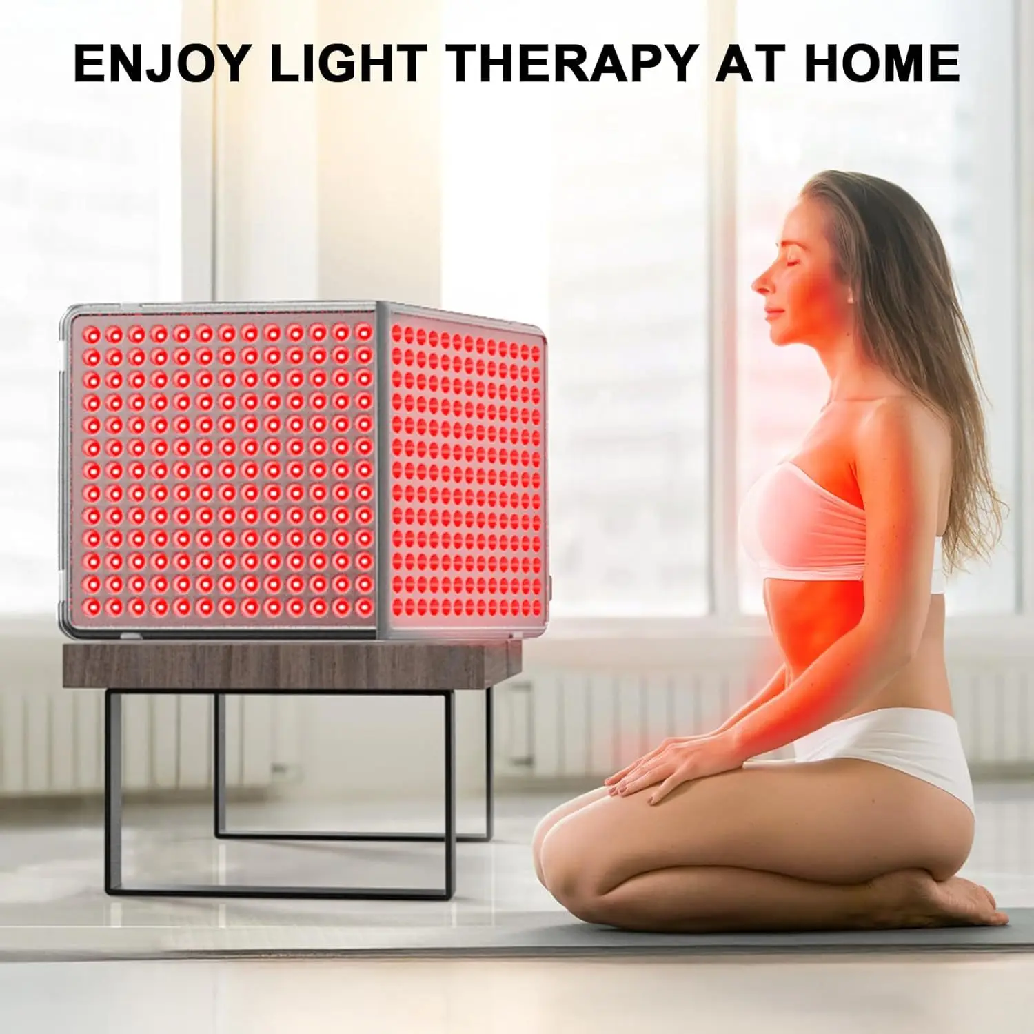 

LED far infrared lamp beauty lamp side skin rejuvenation and whitening 338PCS two-fold physiotherapy lamp
