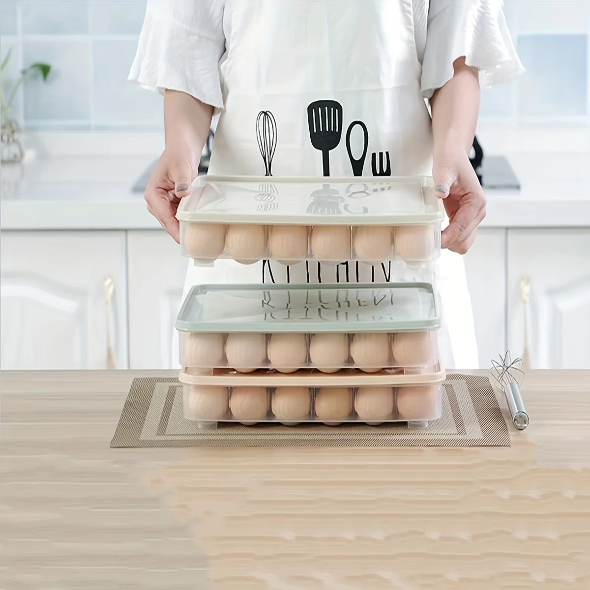 15/24 Grid Refrigerator Eggs Storage Box with Lid Household Kitchen Food Preservation Boxs Egg Dumpling Shelf Holding