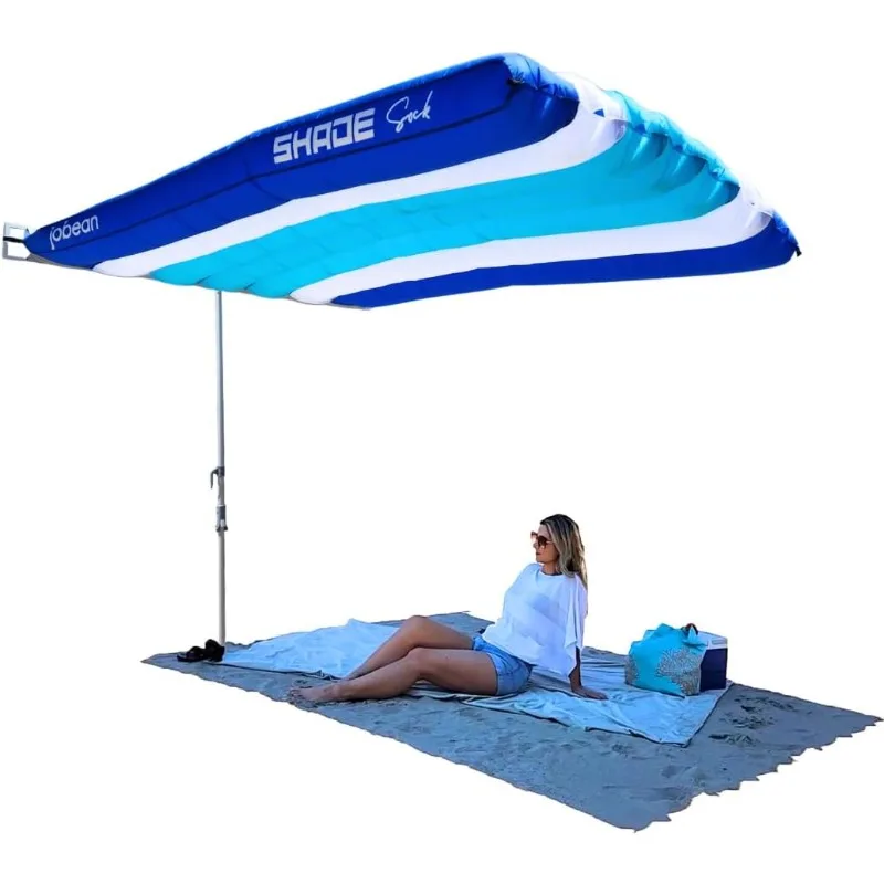 

ShadeSock – The World’s 1st Wind-Inflating, Beach Shade – Silent, Non-Flapping Design, 8x10ft Auto-Directing Canopy