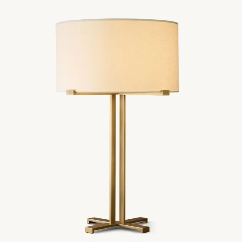 American Modern Crystal Desk Lamp Bedroom Elegant Oval Shade