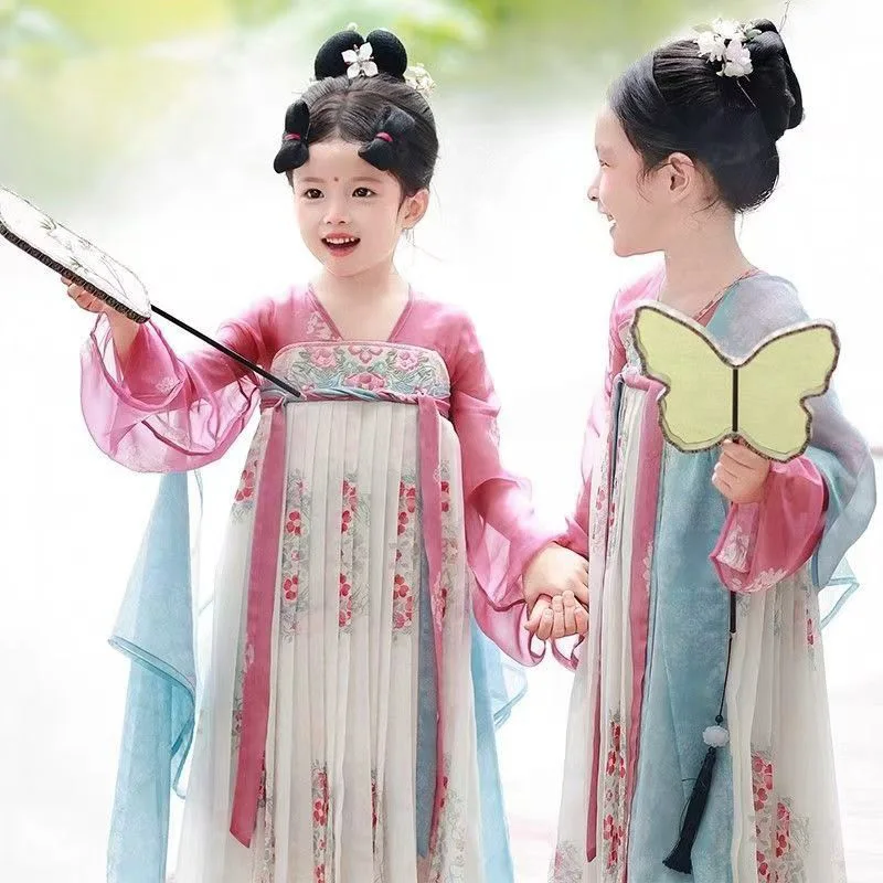 Chinese Hanfu retro cute imitation Tang Dynasty girls' dress - view 3