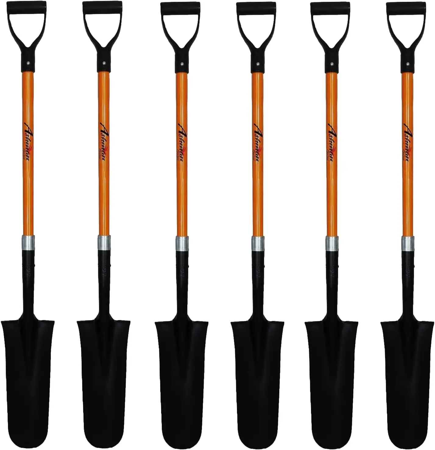 Drain Spade Shovel -  D Handle Spade - Heavy Duty Handle with Thick Metal Blade - Premium Quality Orange Multi Purpose Shovel