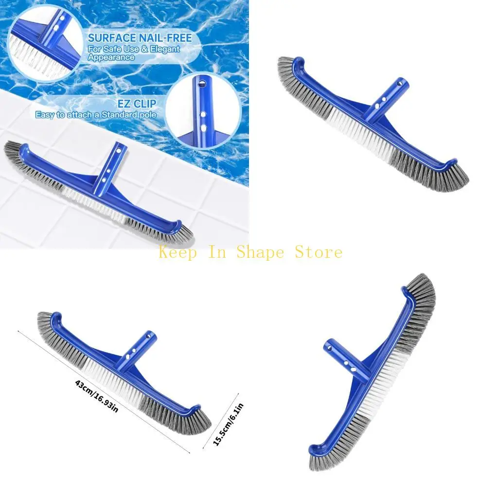 U1JC Swimming Pool Wall Brush Head with Scrubbing Bristles High Efficiency Pool Scrub Brush Pool Floor Wall Cleaning Tool