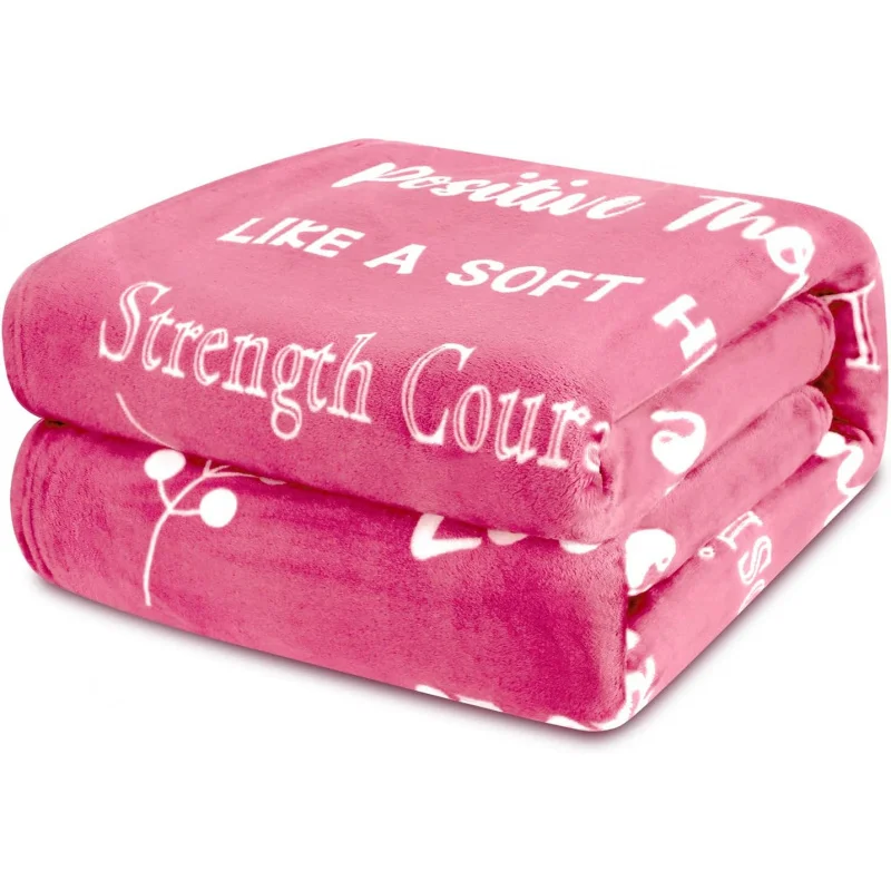 Gift for women with breast cancer Wool healing thought blanket Soft warm blanket Body health blanket compassionate gift60 