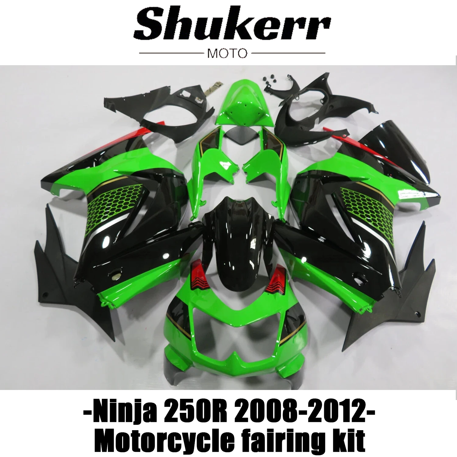 

Fit for Kawasaki Ninja 250R 2008-2012 2009 2010 2011 Ex250 Abs Motorcycle Plastic Fairing Kit Injection Mold Bodywork Panel Kit