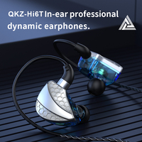 QKZ Hi6T 11mm Dynamic drive In-Ear Earphone With Box Game Headset HIFI Bass Noise Cancelling IEM Earbuds With Mic