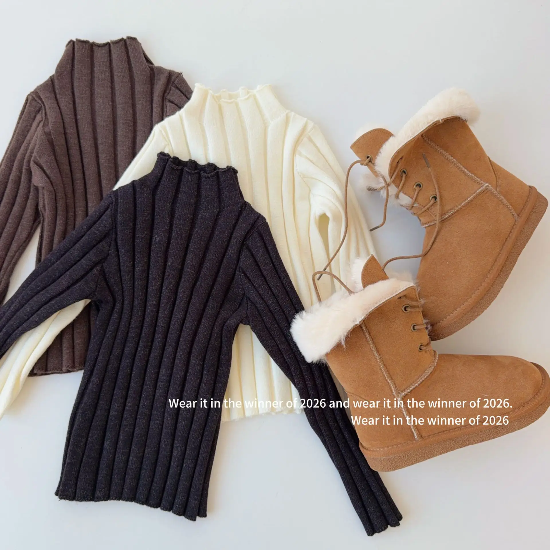 2026 Autumn and Winter Girls' New Pit Stripe Semi High Neck Soft High Elasticity Comfortable Versatile Base Shirt Top