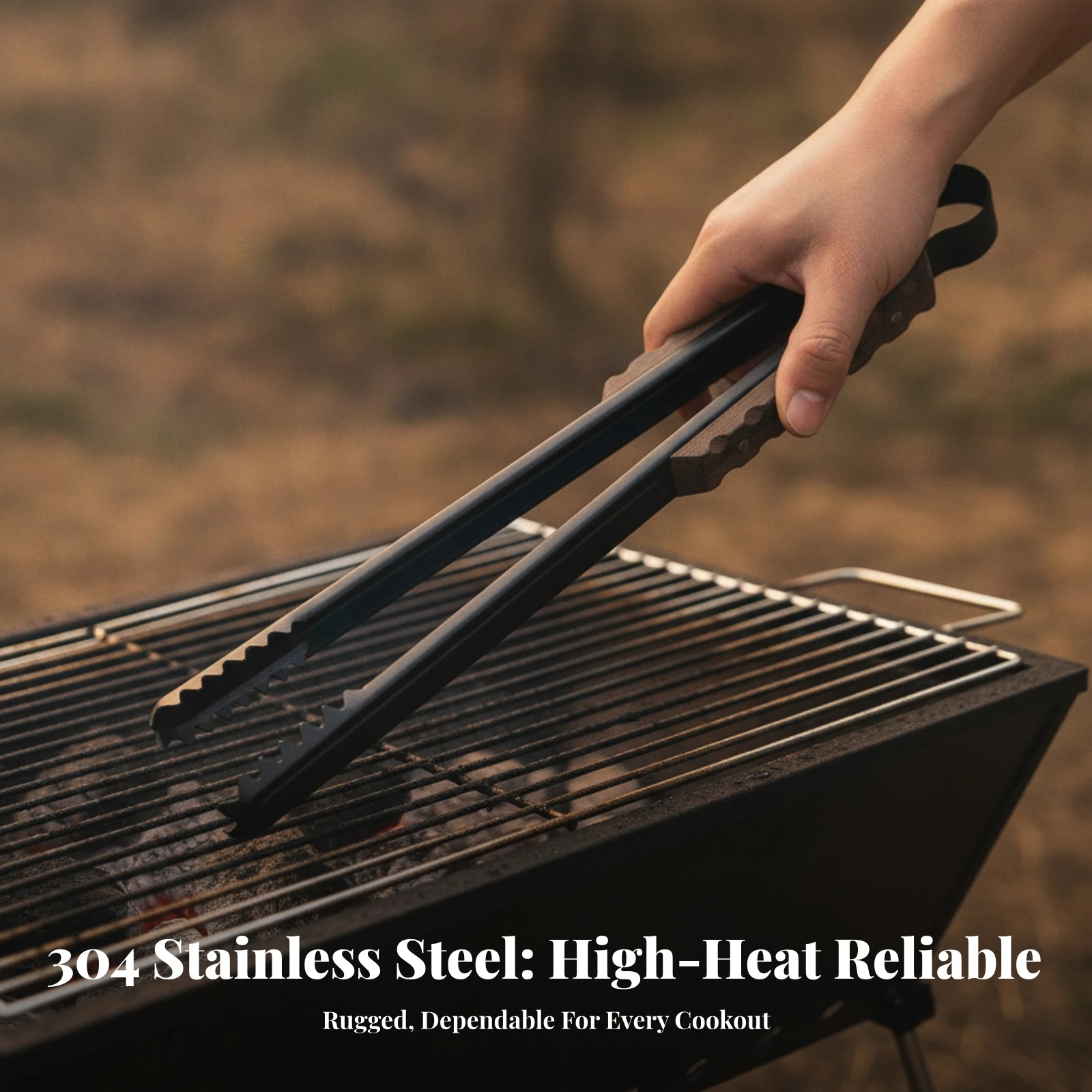 Charcoal Tongs Long Barbecue Tongs Charcoal Pick up Tool Rustproof Firewood Picker Comfortable Grip for Grill Masters