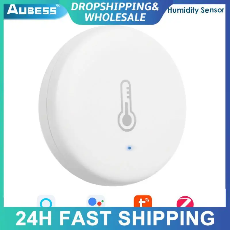 

Alexa Compatible 3.0 Long-lasting Battery Temperature And Humidity Sensor Easy Installation Real-time Data Updates Moes