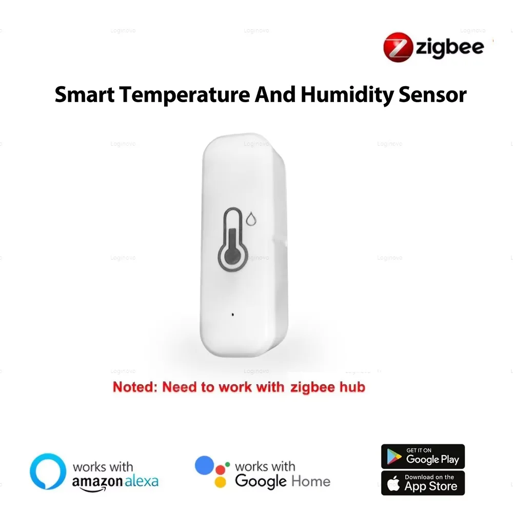 Zigbee sensor de temperatura e umidade app monitor remoto detector automação residencial inteligente para alexa google assistente casa 2mqtt