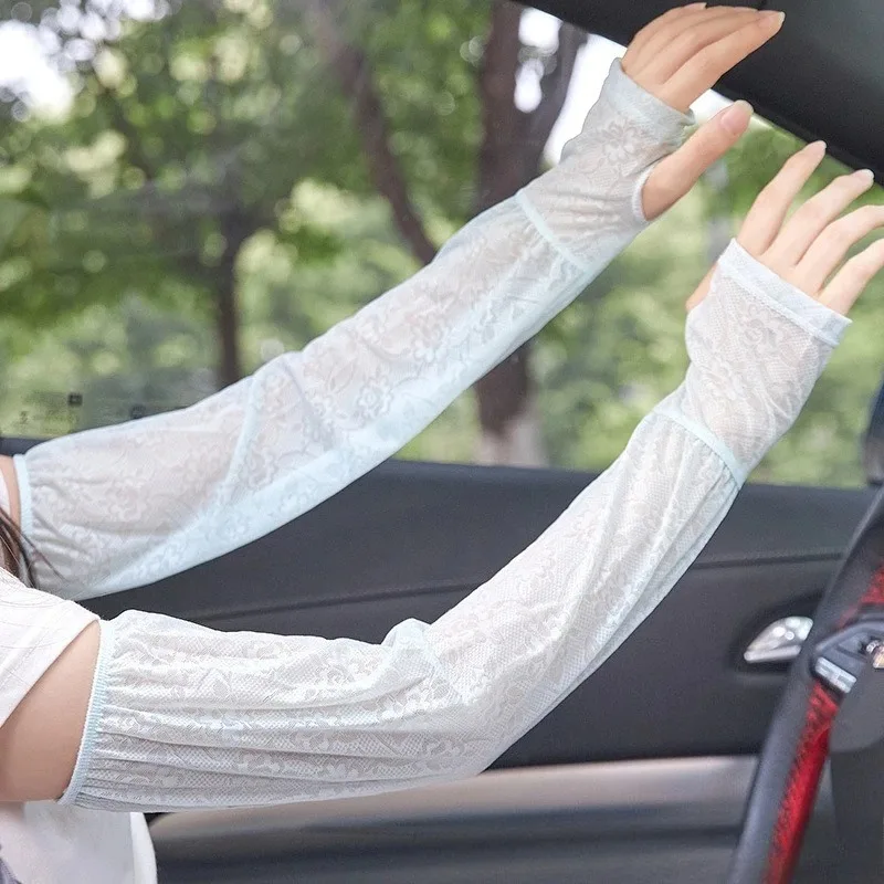 أغطية أكمام فضفاضة خفيفة الوزن قابلة للتنفس للصيف للحماية من الأشعة فوق البنفسجية لركوب الدراجات في الهواء الطلق من الحرير الجليدي والدانتيل الواقي من الشمس للرجال والنساء #1